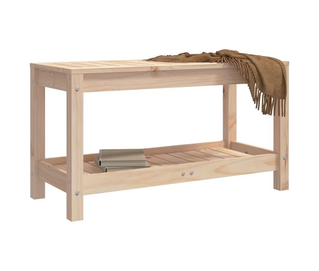 Conforama VidaXL Banco De Jardín Madera Maciza De Pino 82 5x35x45 Cm
