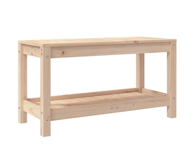 Conforama vidaXL Banco de jardín madera maciza de pino 82 5x35x45 cm