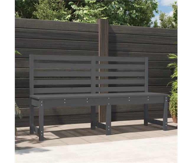 Conforama VidaXL Banco De Jardín Madera Maciza Pino Gris 157 5 Cm