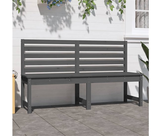 Conforama VidaXL Banco De Jardín Madera Maciza Pino Gris 157 5 Cm