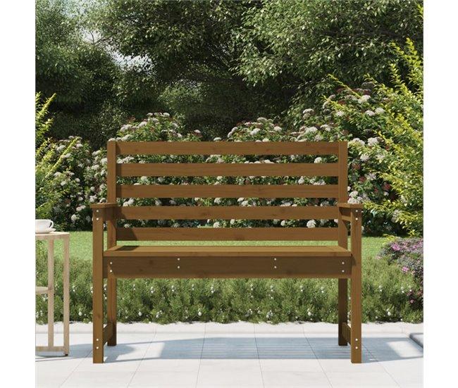 Conforama VidaXL Banco De Jardín Madera Maciza Pino Marrón Miel 109x48x91 5 Cm