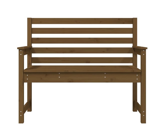 Conforama VidaXL Banco De Jardín Madera Maciza Pino Marrón Miel 109x48x91 5 Cm