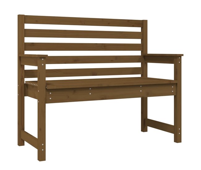 Conforama vidaXL Banco de jardín madera maciza pino marrón miel 109x48x91 5 cm