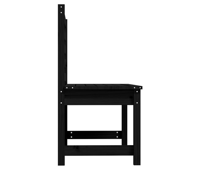 Conforama VidaXL Banco De Jardín Madera Maciza Pino Negro 109 Cm