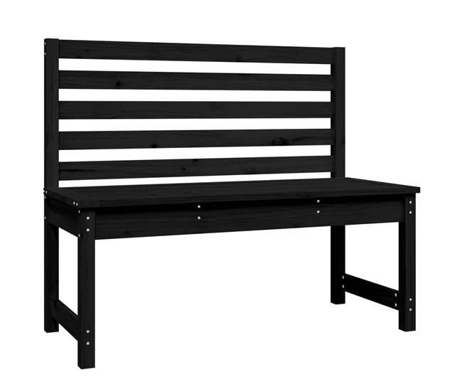 Conforama vidaXL Banco de jardín madera maciza pino negro 109 cm