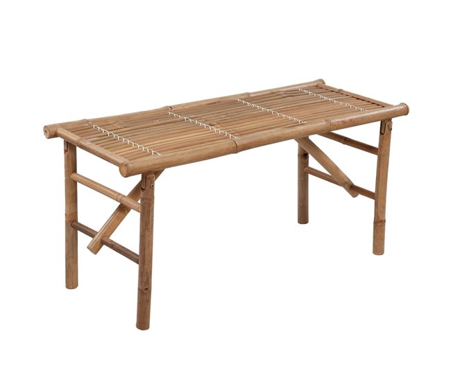 Conforama VidaXL Banco De Jardín Plegable Con Cojín Bambú 118 Cm
