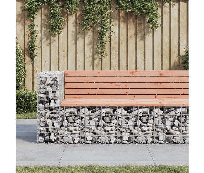 Conforama VidaXL Banco Jardín Diseño Gaviones Madera Abeto Douglas 122x71x65 5cm