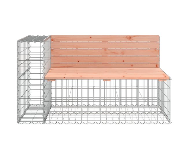 Conforama VidaXL Banco Jardín Diseño Gaviones Madera Abeto Douglas 122x71x65 5cm