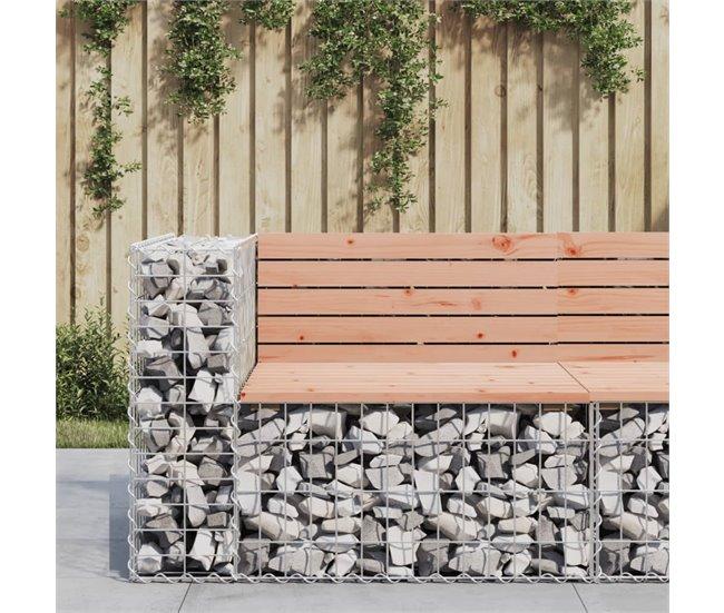 Conforama VidaXL Banco Jardín Diseño Gaviones Madera Abeto Douglas 92x71x65 5 Cm