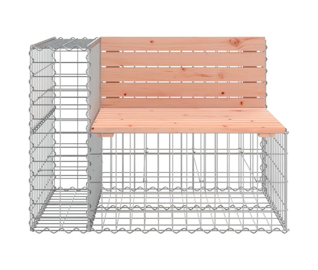 Conforama VidaXL Banco Jardín Diseño Gaviones Madera Abeto Douglas 92x71x65 5 Cm