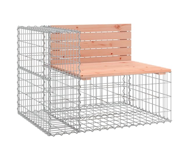 Conforama vidaXL Banco jardín diseño gaviones madera abeto Douglas 92x71x65 5 cm