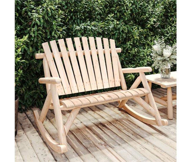 Conforama VidaXL Banco Mecedora De Jardín De 2 Plazas Madera Abeto 123x96x102 Cm