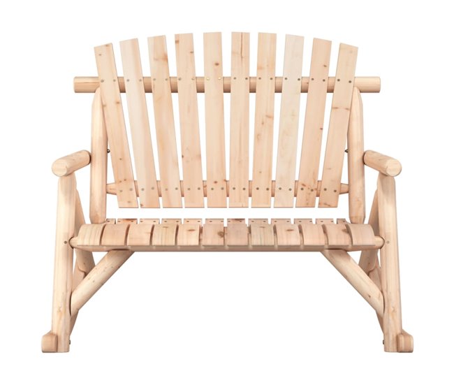 Conforama VidaXL Banco Mecedora De Jardín De 2 Plazas Madera Abeto 123x96x102 Cm