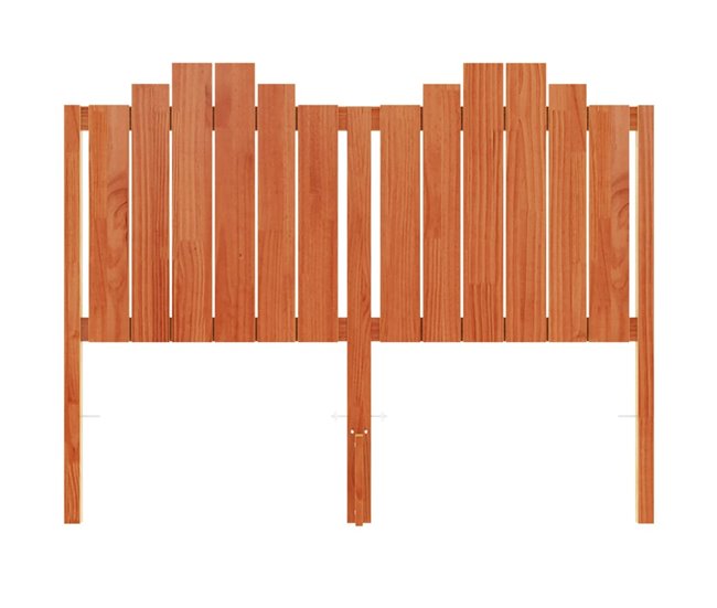 Conforama VidaXL Cabecero De Cama Madera Maciza De Pino Marrón Cera 135 Cm