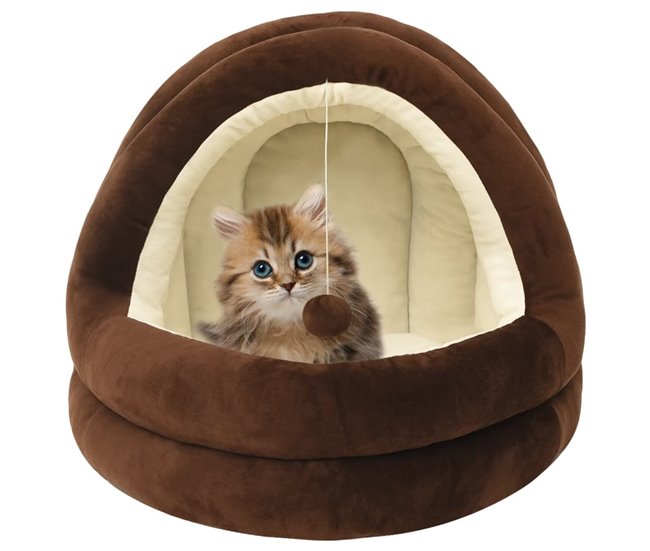 Conforama VidaXL Cama Para Gatos Color Marrón Y Crema 40x40x35 Cm
