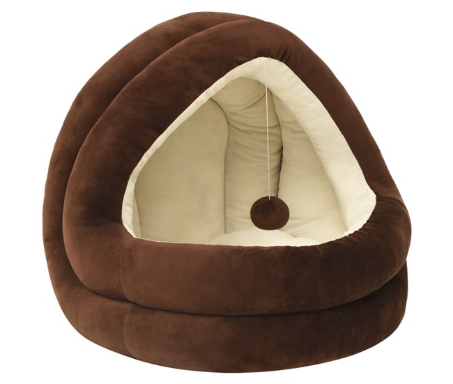 Conforama vidaXL Cama para gatos color marrón y crema 40x40x35 cm