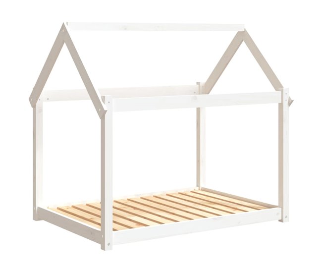 Conforama vidaXL Cama para perros madera maciza de pino blanco 111x80x100 cm