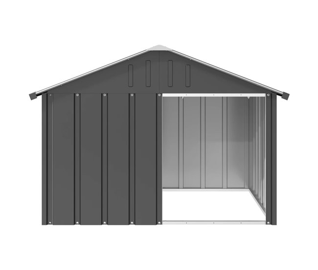 Conforama VidaXL Casa De Perro Acero Galvanizado Antracita 116 5x103x81 5 Cm