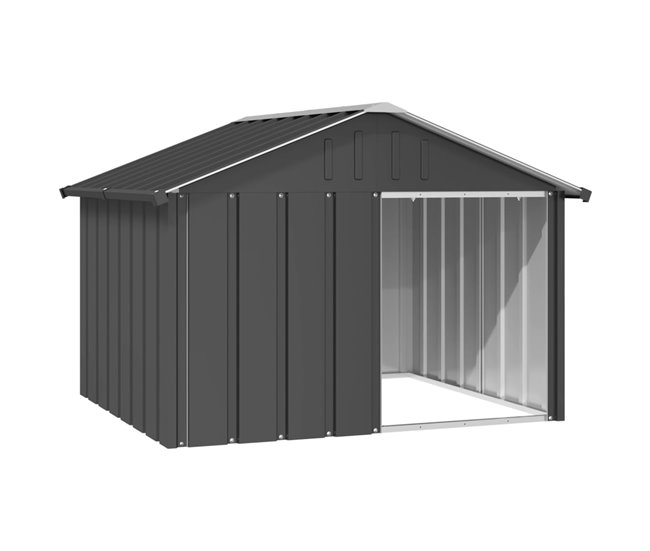 Conforama vidaXL Casa de perro acero galvanizado antracita 116 5x103x81 5 cm