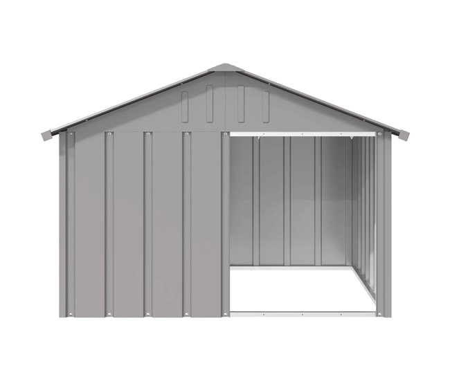 Conforama VidaXL Casa Para Perros Acero Galvanizado Gris 116 5x153x81 5 Cm