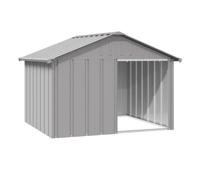 Conforama vidaXL Casa para perros acero galvanizado gris 116 5x153x81 5 cm