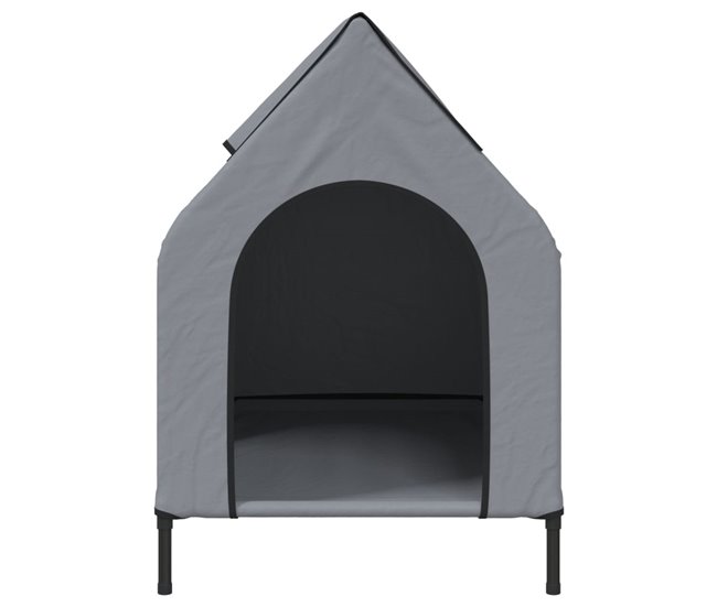 Conforama VidaXL Casa Para Perros Tela Oxford Y Acero Gris Claro