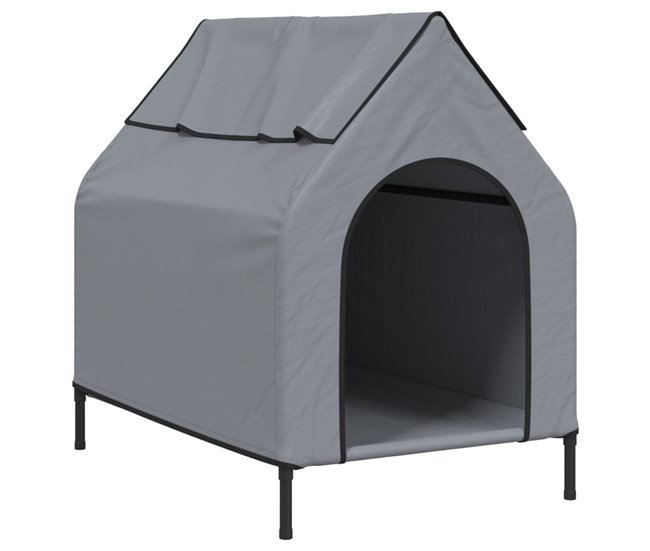 Conforama vidaXL Casa para perros tela Oxford y acero gris claro