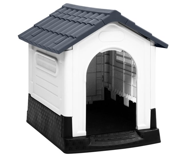 Conforama vidaXL Caseta para perros polipropileno gris 57x68x66 cm
