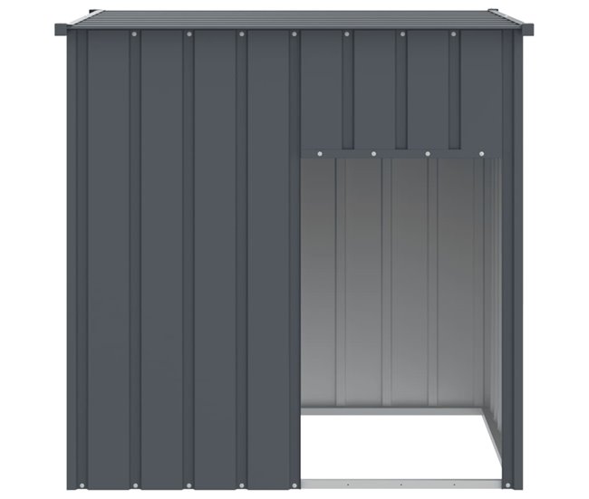 Conforama VidaXL Caseta Perros Con Tejado Acero Galvanizado Gris 110x103x109 Cm
