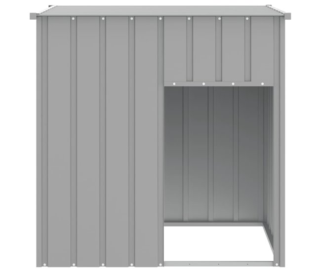 Conforama VidaXL Caseta Perros Tejado Acero Galvanizado Gris Claro 110x103x109cm