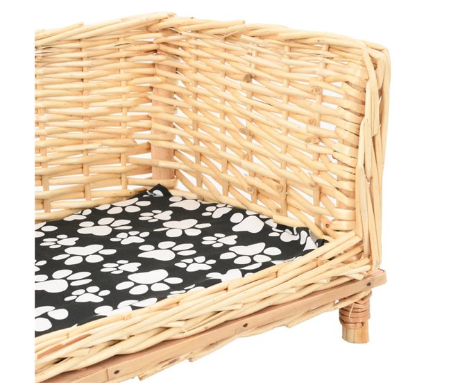 Conforama VidaXL Cesta Para Perros Con Cojín Sauce Natural 90x54x35 Cm