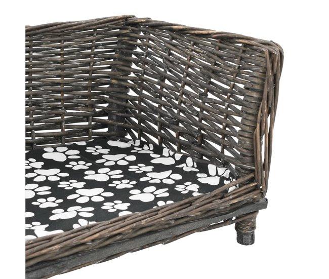 Conforama VidaXL Cesta Para Perros Con Cojín Sauce Natural Gris 50x33x30 Cm