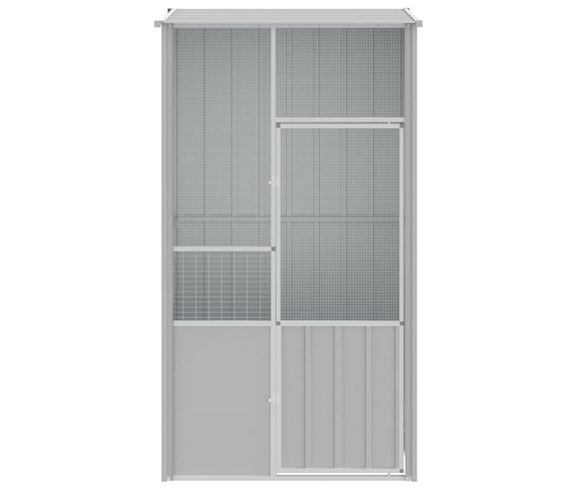 Conforama VidaXL Jaula De Pájaros Acero Galvanizado Gris 115x78x200 Cm