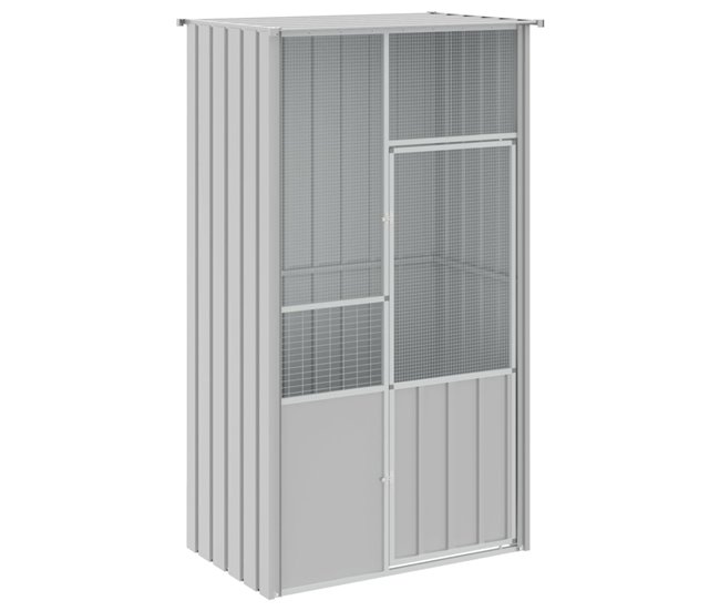 Conforama vidaXL Jaula de pájaros acero galvanizado gris 115x78x200 cm