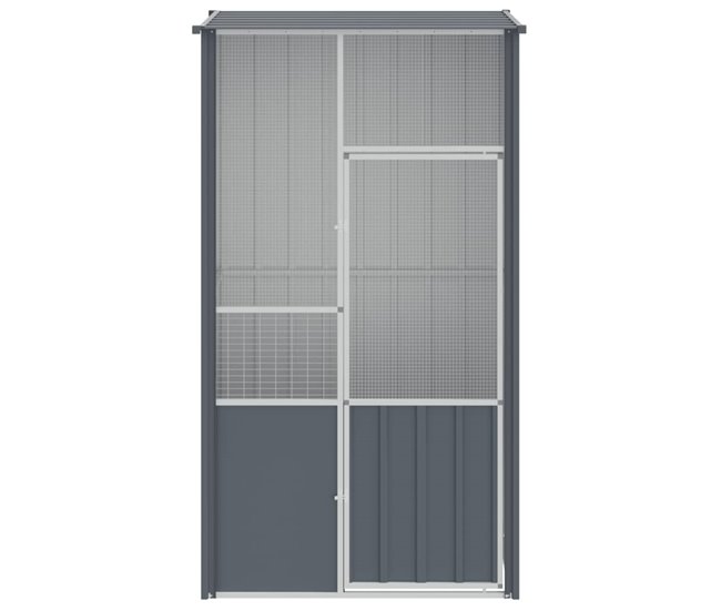 Conforama VidaXL Jaula De Pájaros Acero Galvanizado Gris Antracita 115x78x200 Cm