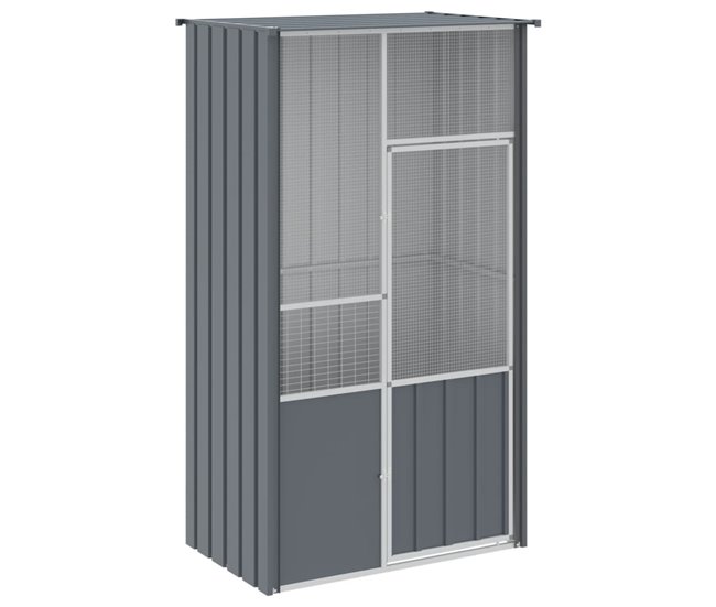 Conforama vidaXL Jaula de pájaros acero galvanizado gris antracita 115x78x200 cm