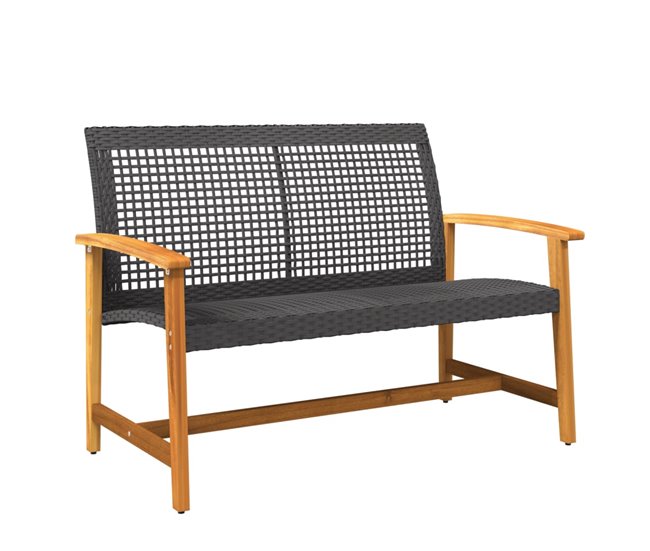 Conforama VidaXL Juego De Bistro De 5 Piezas Ratán PE Negro Y Madera De Acacia