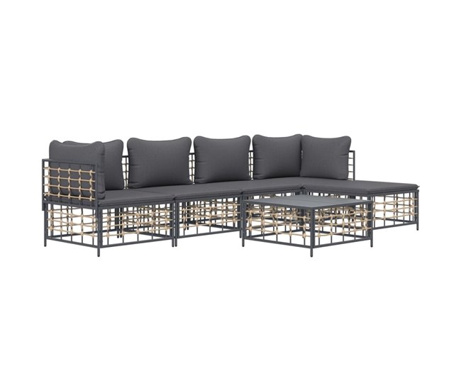 Conforama VidaXL Juego De Muebles De Jardín 6 Pzas Cojines Ratán PE