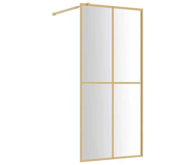 Conforama vidaXL Mampara puerta de ducha vidrio transparente ESG dorado 80x195cm