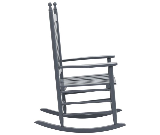 Conforama VidaXL Mecedora Con Asiento Curvo Madera De álamo Gris