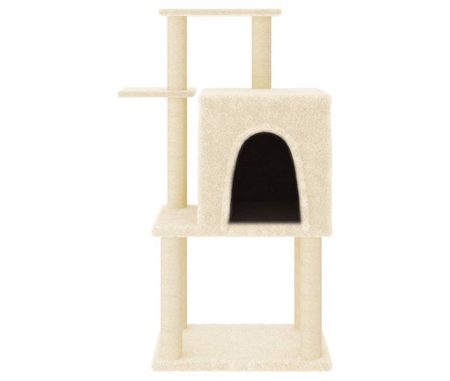Conforama VidaXL Rascador Para Gatos Con Postes De Sisal Color Crema 97 Cm