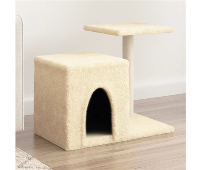 Conforama VidaXL Rascador Para Gatos Con Postes De Sisal Color Crema 50 5 Cm