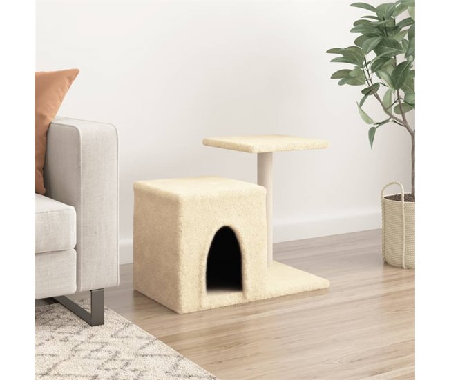Conforama VidaXL Rascador Para Gatos Con Postes De Sisal Color Crema 50 5 Cm