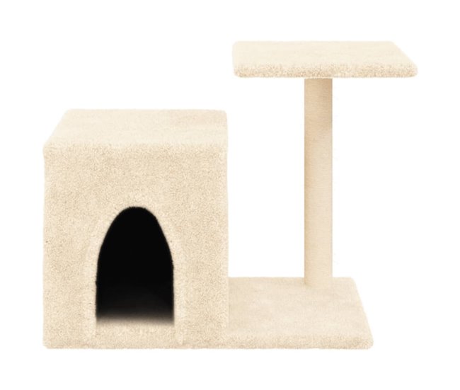 Conforama VidaXL Rascador Para Gatos Con Postes De Sisal Color Crema 50 5 Cm