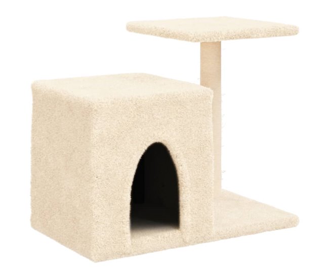 Conforama vidaXL Rascador para gatos con postes de sisal color crema 50 5 cm