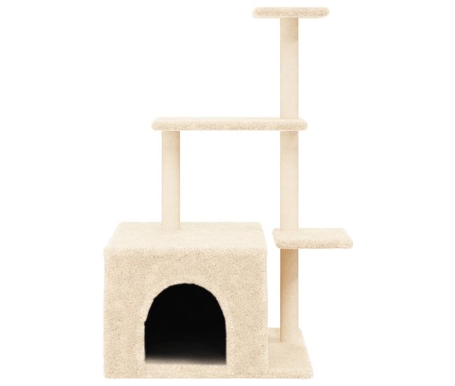 Conforama VidaXL Rascador Para Gatos Con Postes De Sisal Color Crema 110 Cm