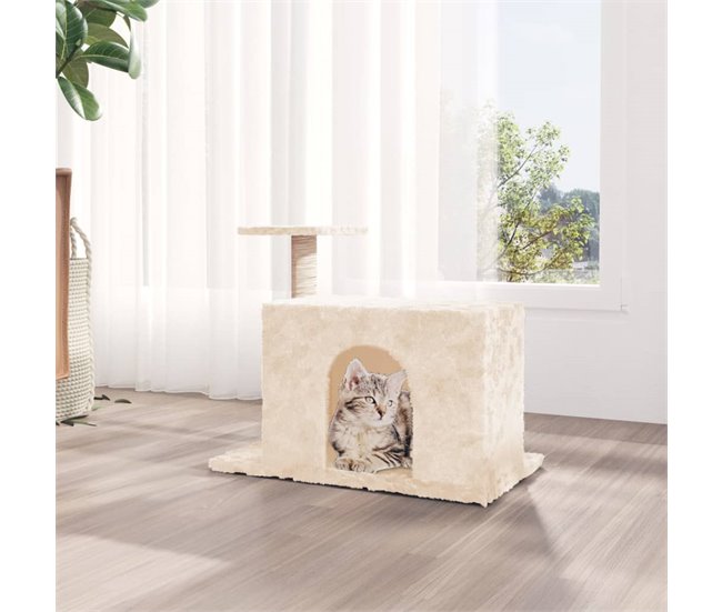 Conforama VidaXL Rascador Para Gatos Con Postes De Sisal Color Crema 51 Cm