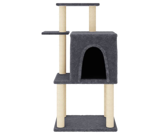 Conforama VidaXL Rascador Para Gatos Con Postes De Sisal Gris Oscuro 97 Cm