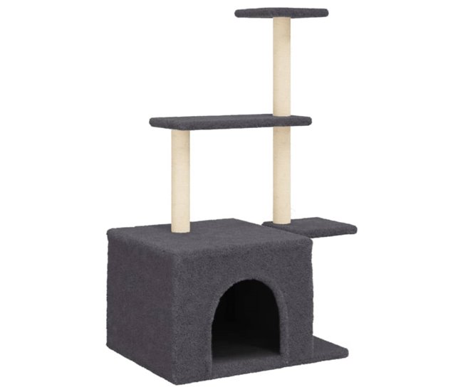 Conforama vidaXL Rascador para gatos con postes de sisal gris oscuro 110 cm