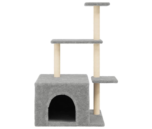 Conforama VidaXL Rascador Para Gatos Con Postes De Sisal Gris Claro 110 Cm